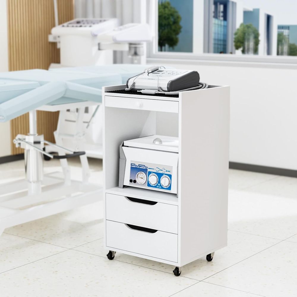 Medical Lab Ultrasound - Portable Medical Cart with Non-Slip Pads