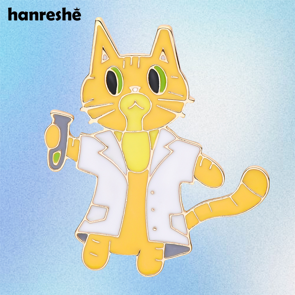Medical Lab And Science - Hanreshe Lovely Lab Cat Scientist Enamel
