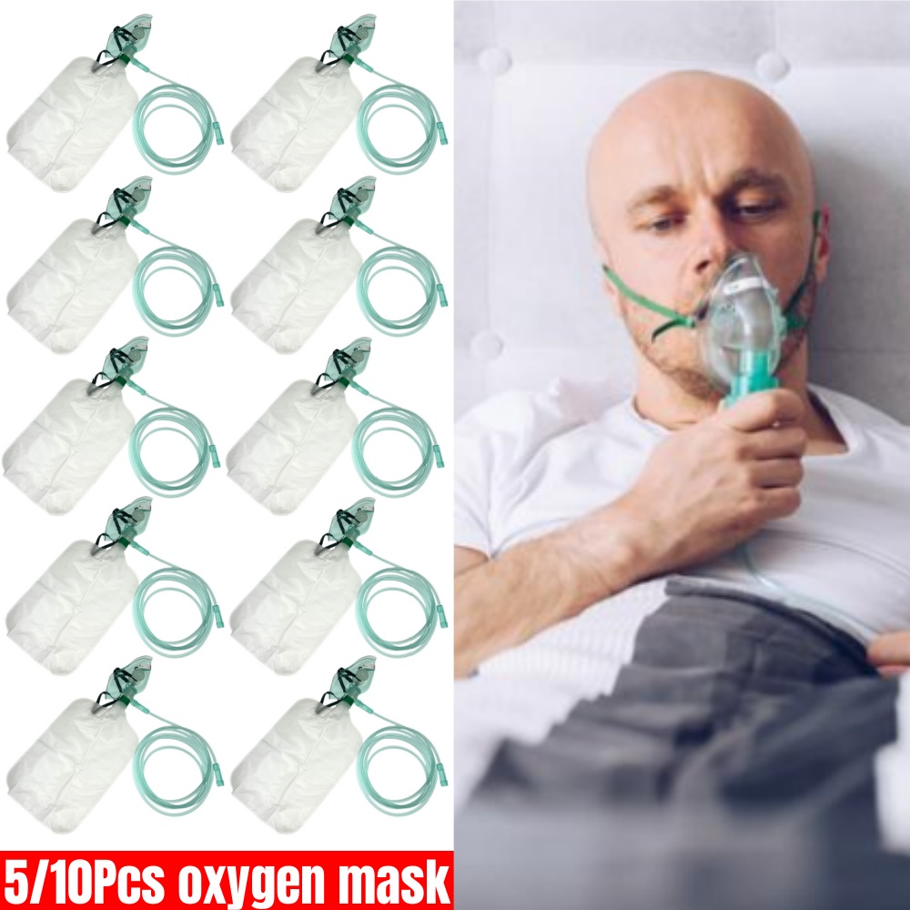 5-10Pcs Disposable Adult High  - Oxygen Mask Non-Rebreather 评论和价格